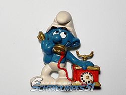 Clip plastique Wallace Berrie_wallace_Schtroumpf_clip_wallace_schtroumpf_telephone(1a).jpg